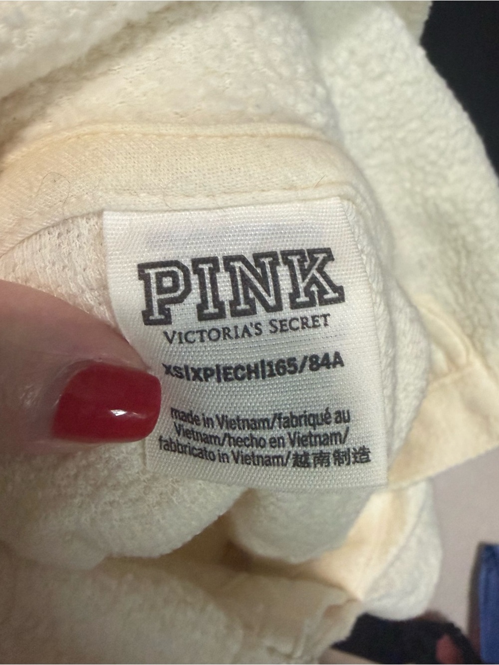 PINK Victoria's Secret Cream Fleece Pullover with Logo - Picture 4 of 4
